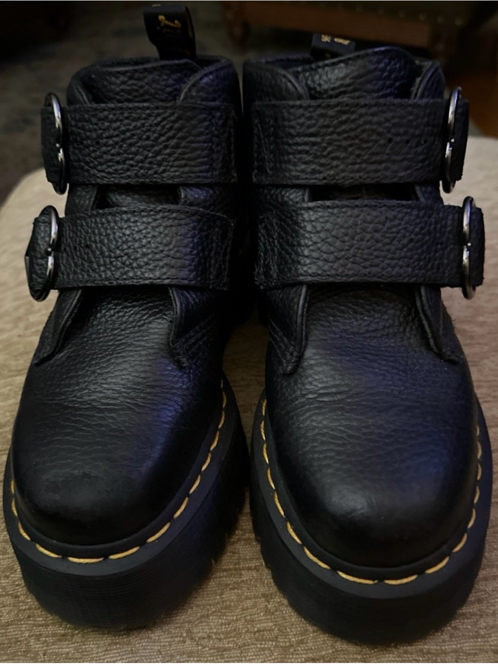 Doc Martens Leather Platforms Devon Heart